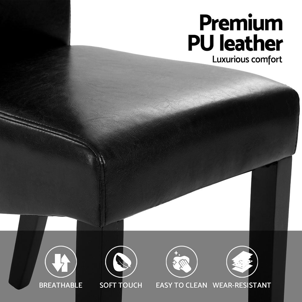 Artiss Dining Chairs Set of 2 Leather Parsons Chair Black Bedworld