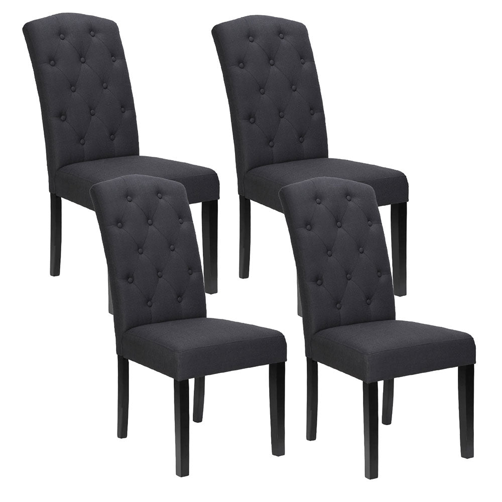 Artiss Dining Chairs Set of 4 Linen Parsons Chair Dark Grey Bedworld