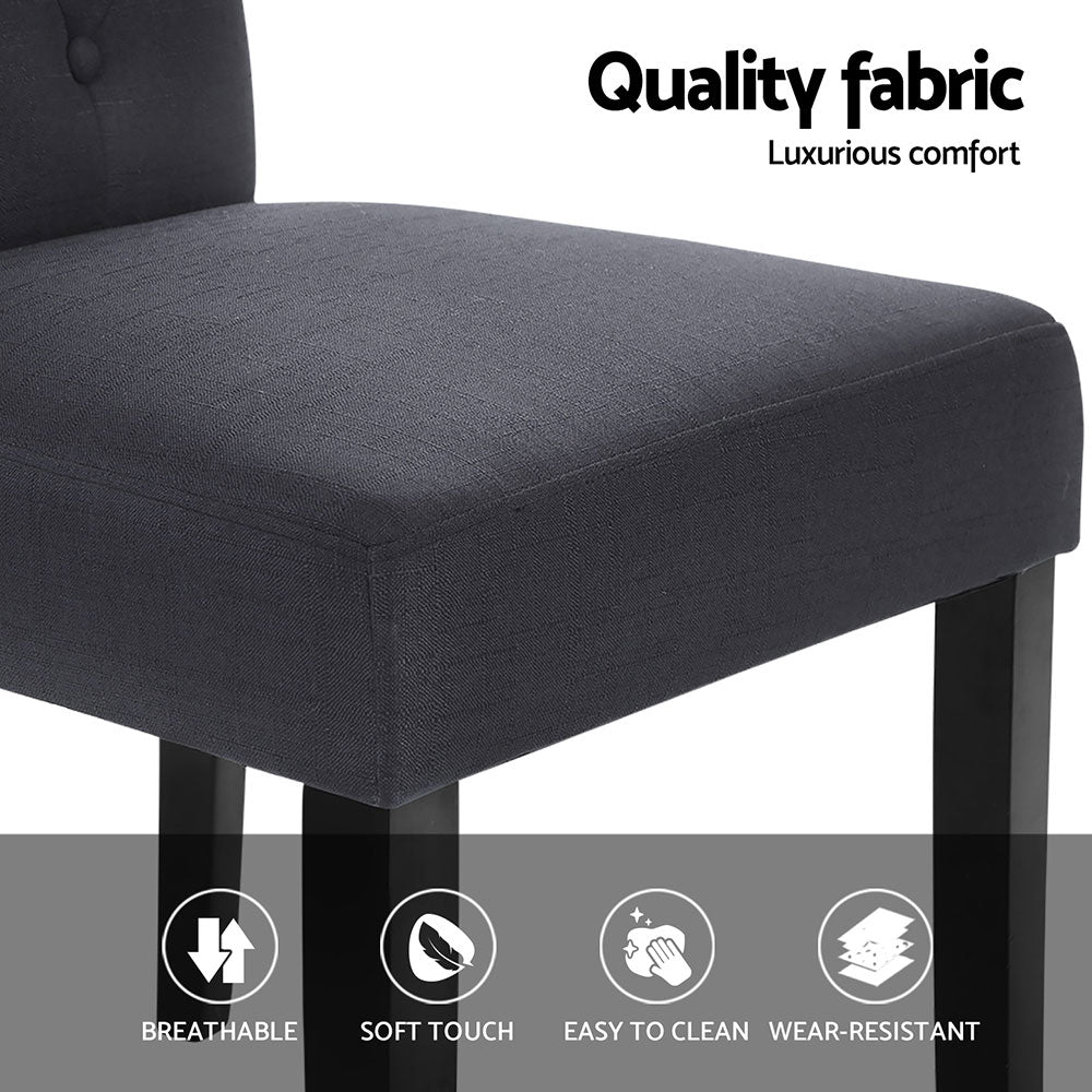 Artiss Dining Chairs Set of 4 Linen Parsons Chair Dark Grey Bedworld