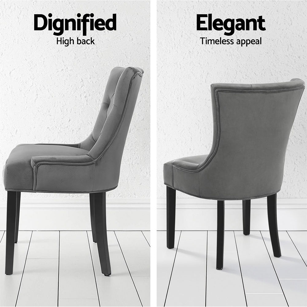 Artiss Dining Chairs Set of 4 Velvet French Provincial Grey