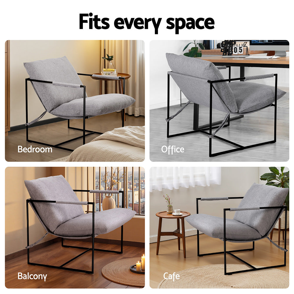 Artiss Armchair Lounge Chair Sling Grey