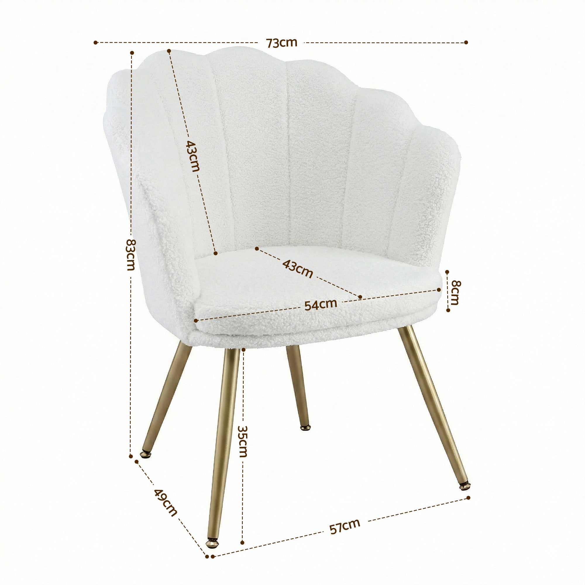 Artiss Armchair Teddy Fleece White Callista Bedworld