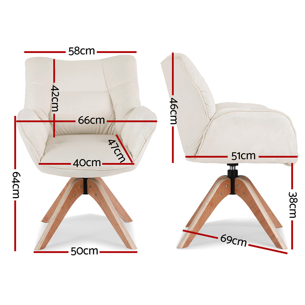 Artiss Swivel Chair Armchair Nursing Velvet White