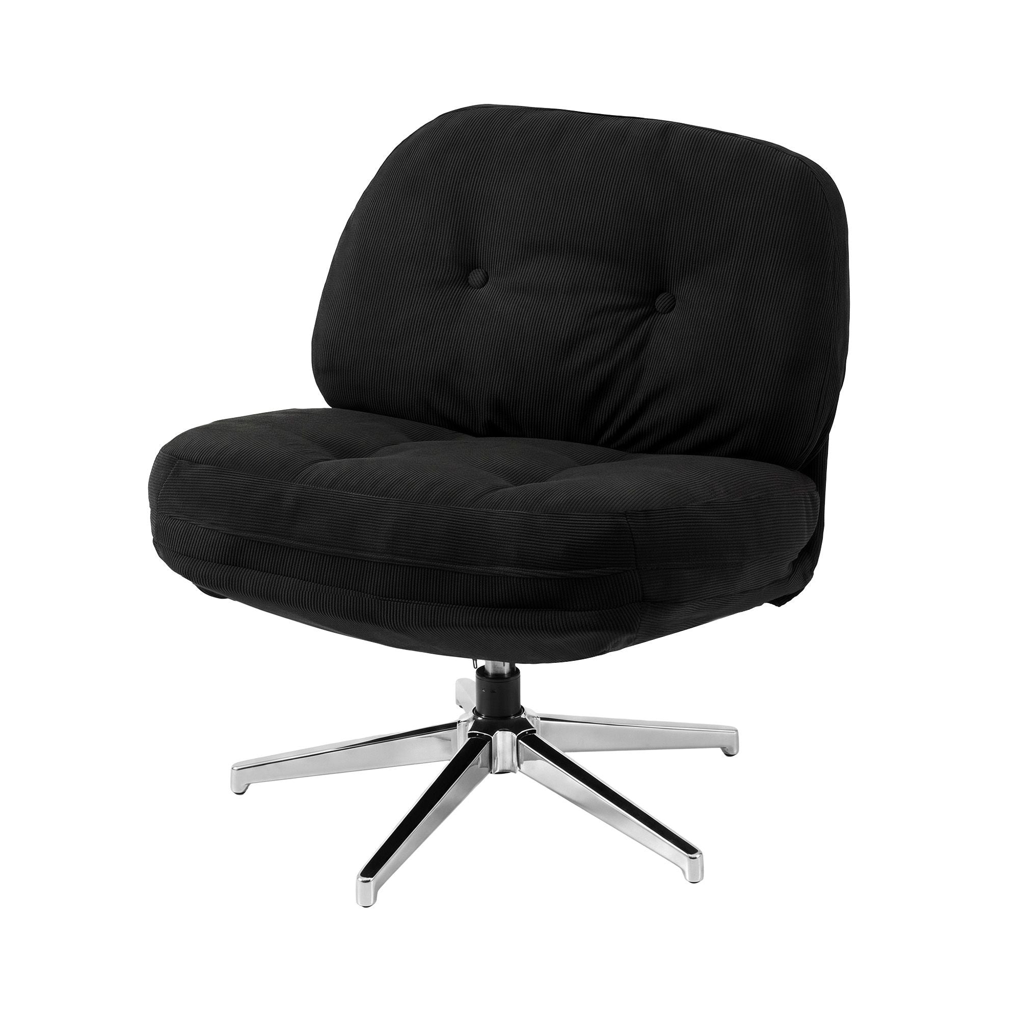 Artiss Swivel Chair Nursing Armchair Lounge Corduroy Steel Star Base Black Bedworld