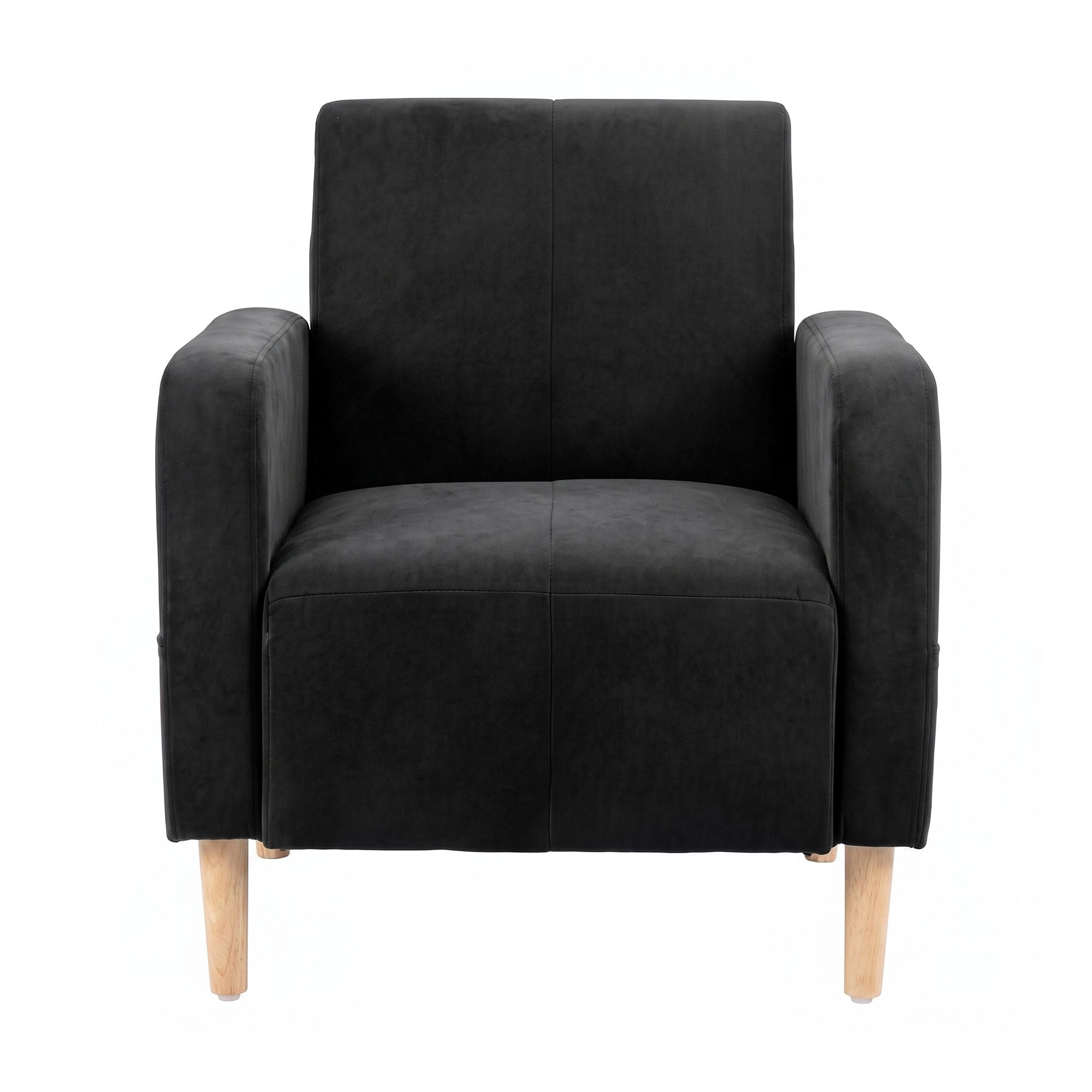 Artiss Reclining Armchair Velvet Sofa Bed Daybed Chair Single Chair Black Bedworld