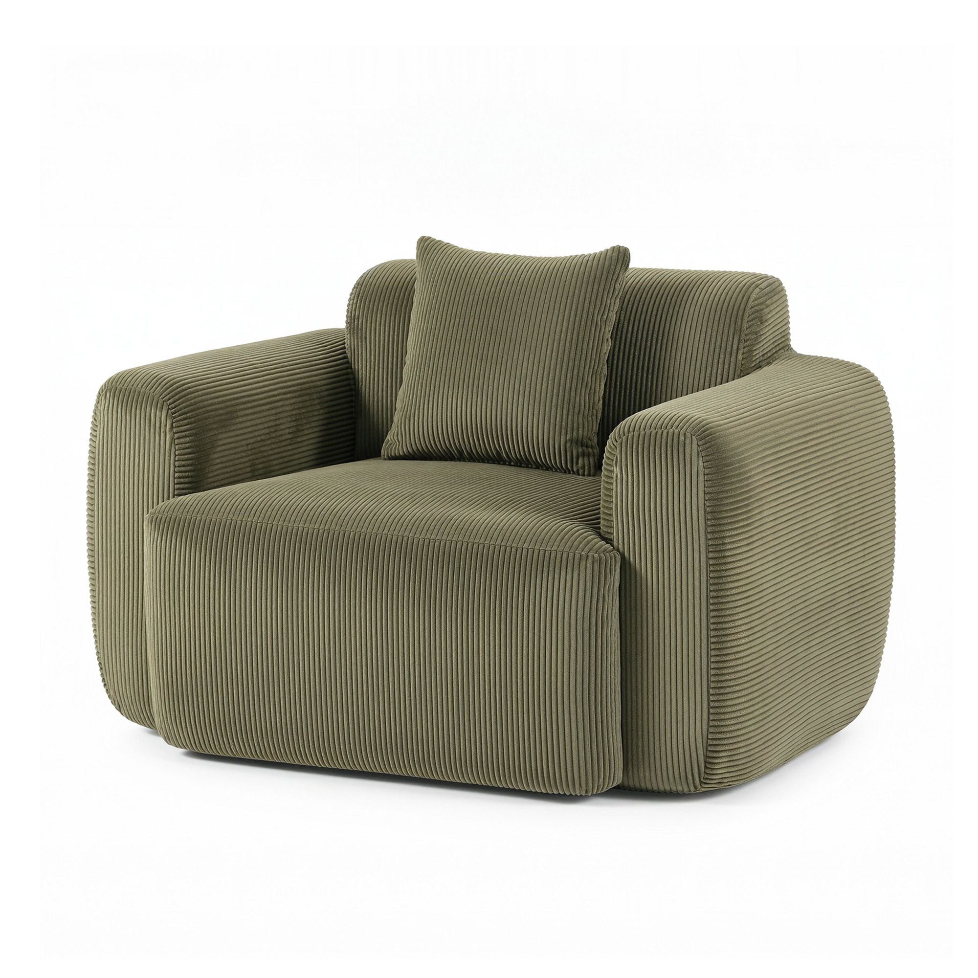 Artiss Compressed Armchair Sofa with Cushion Corduroy No Assembly Green Bedworld