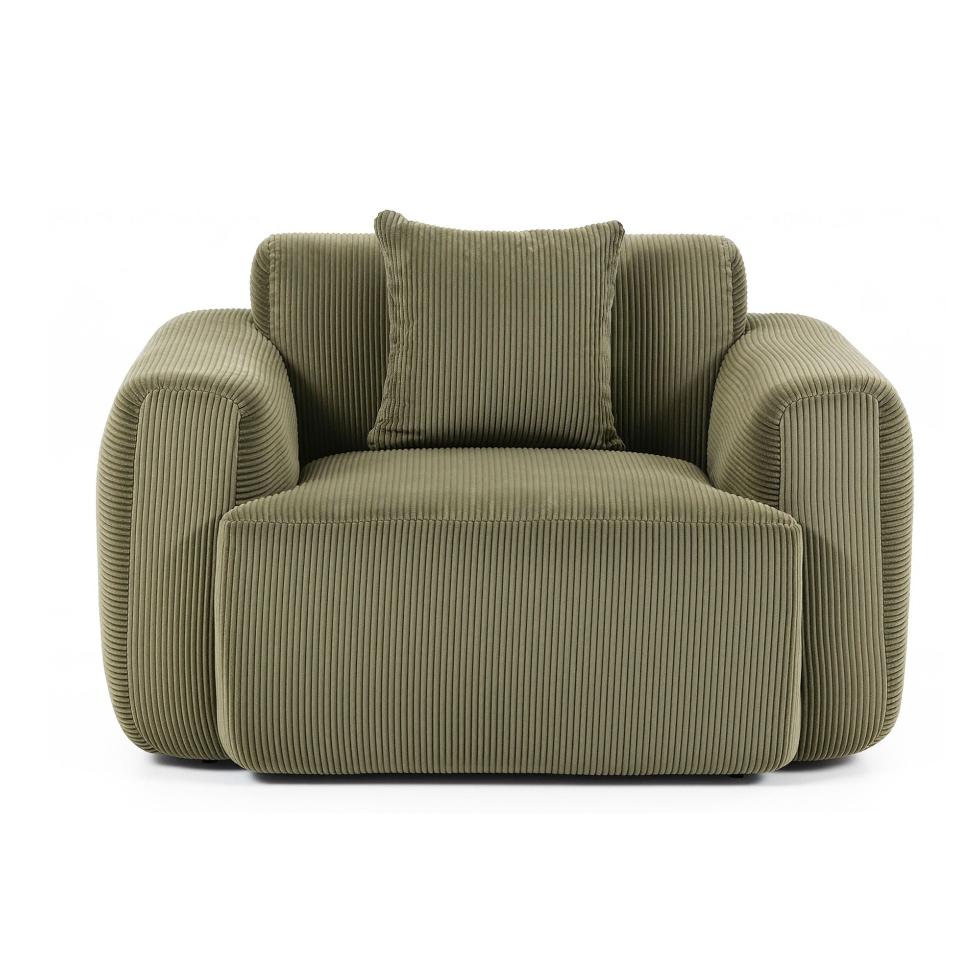 Artiss Compressed Armchair Sofa with Cushion Corduroy No Assembly Green Bedworld