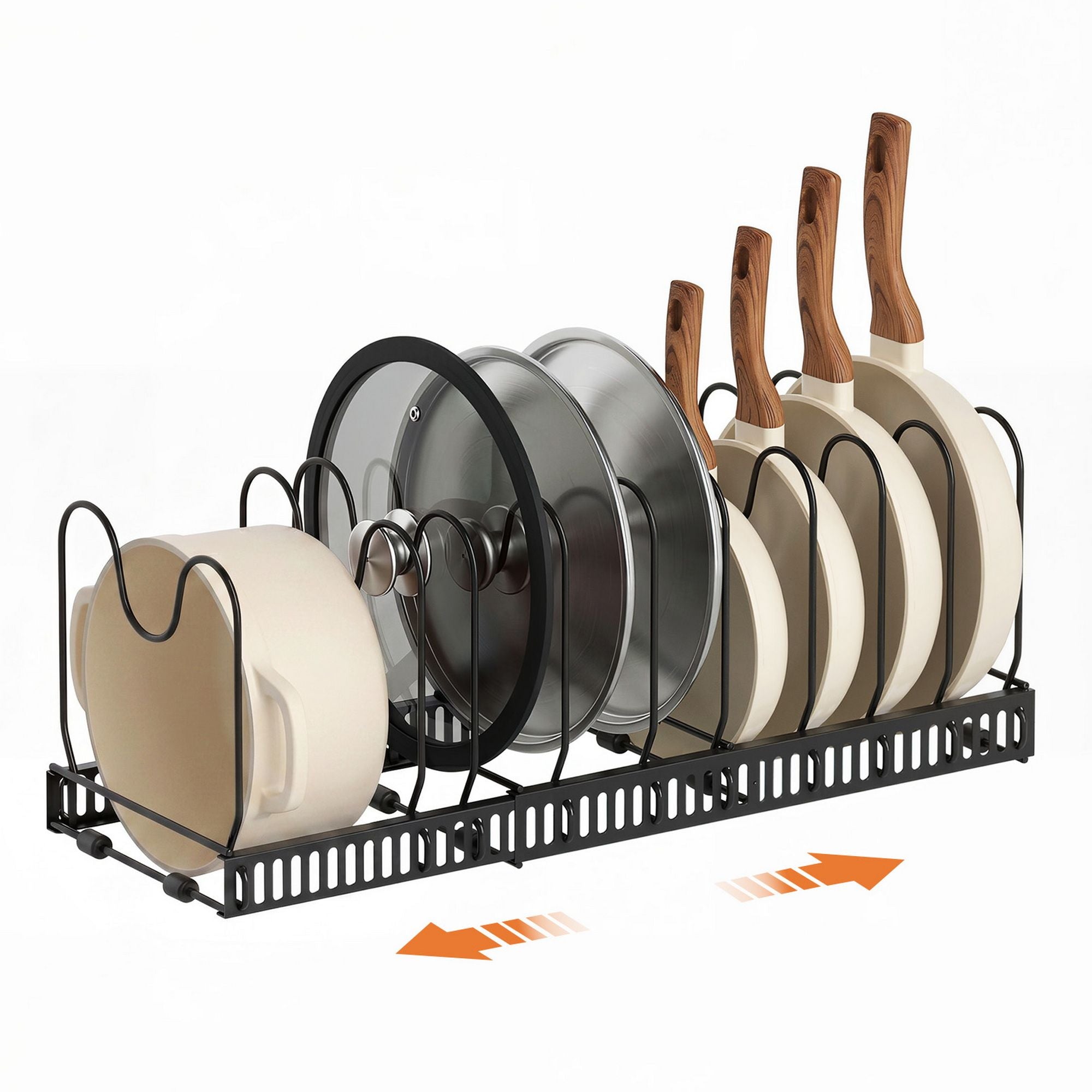 Artiss Expandable Pots and Pans Organizer Rack Cookware Holder Kitchen Cabinet Rack Bedworld