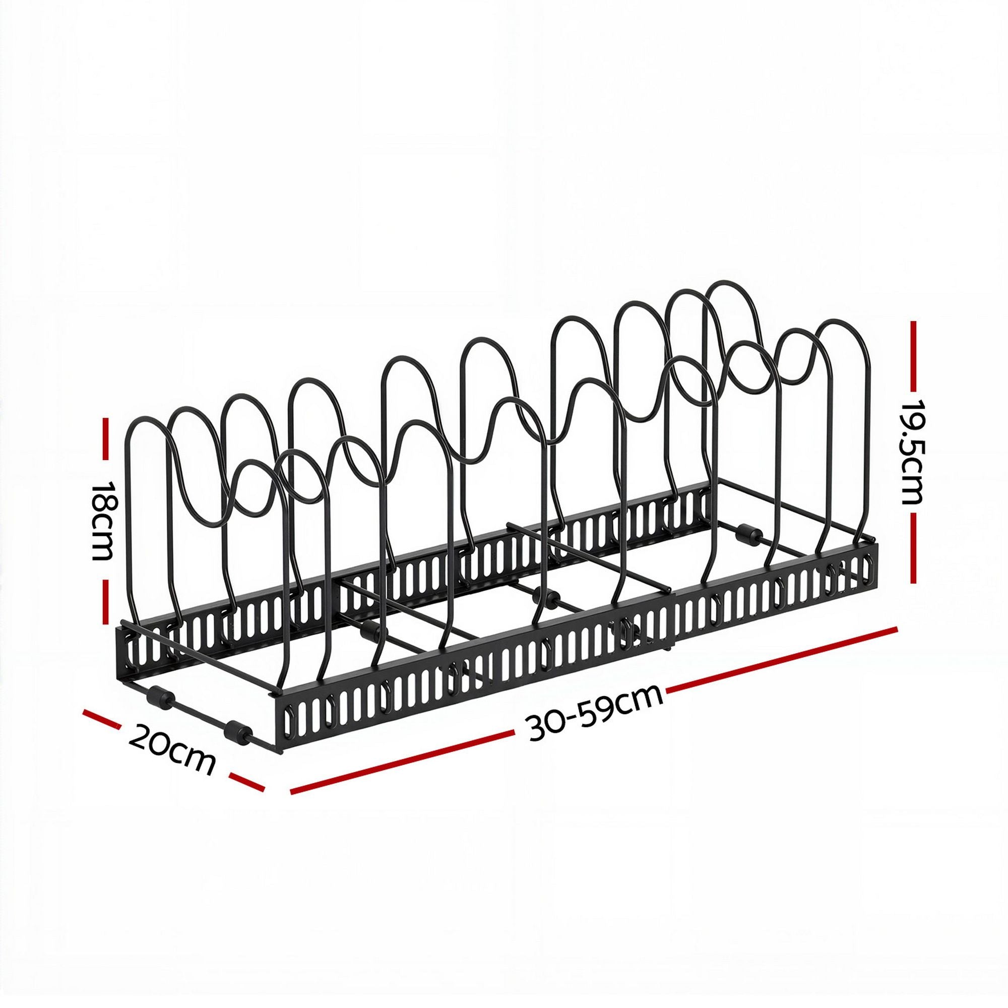 Artiss Expandable Pots and Pans Organizer Rack Cookware Holder Kitchen Cabinet Rack Bedworld