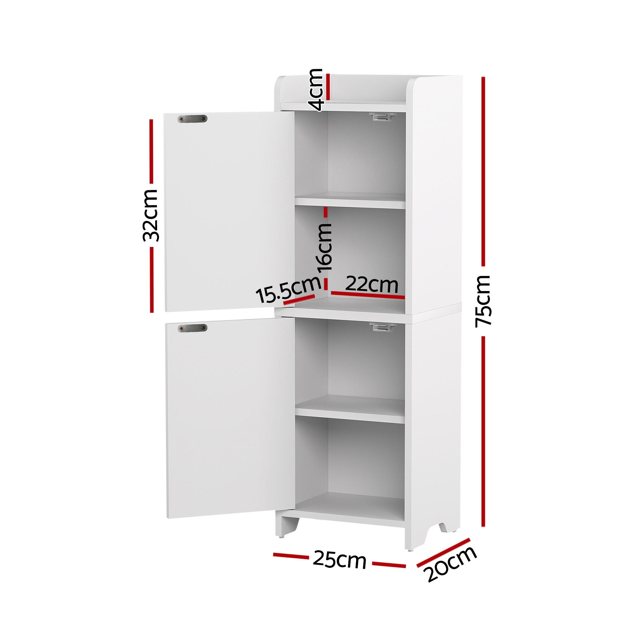 Artiss Bathroom Storage Cabinet 2-Tier Slim Toilet Organizer Adjustable White Bedworld