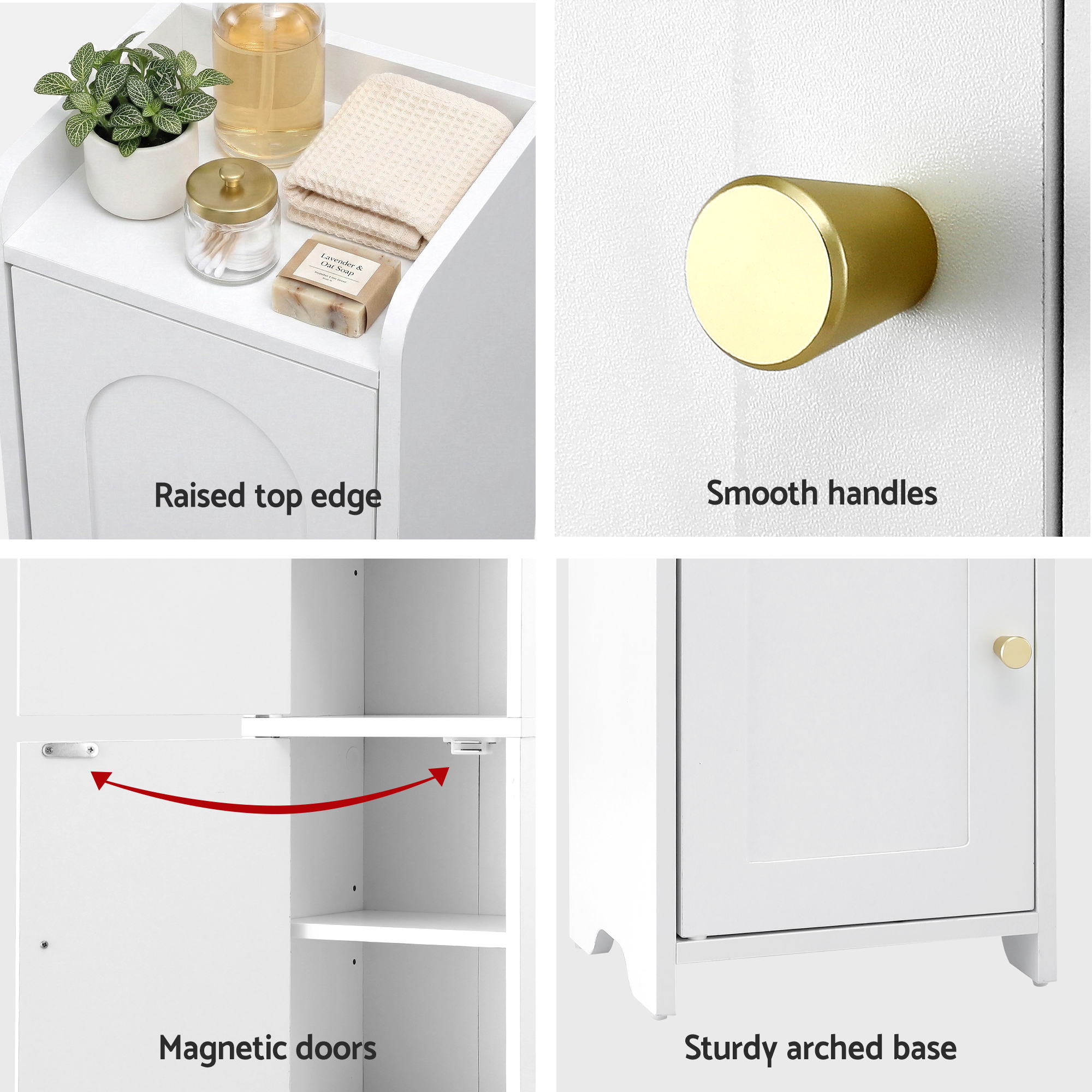 Artiss Bathroom Storage Cabinet 2-Tier Slim Toilet Organizer Adjustable White Bedworld