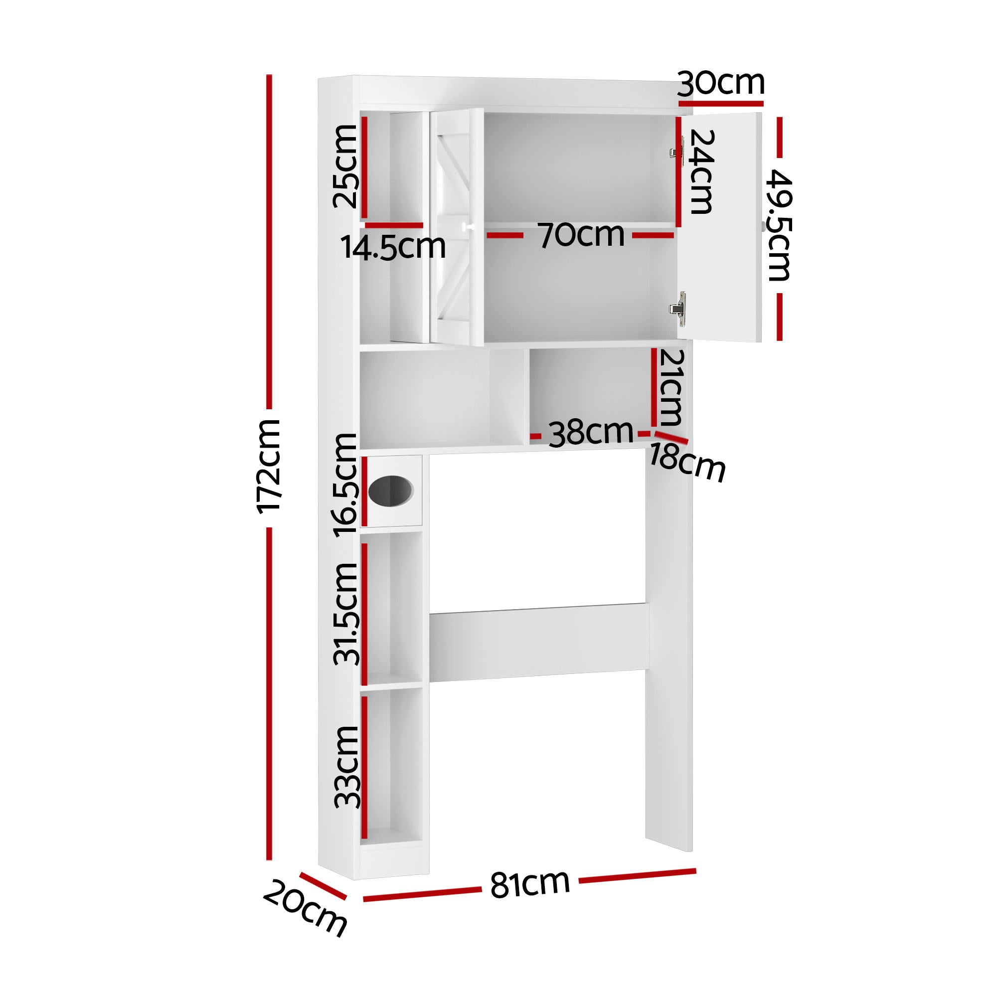 Artiss Bathroom Storage Cabinet Over The Toilet Organiser Laundry Shelf Holder Bedworld