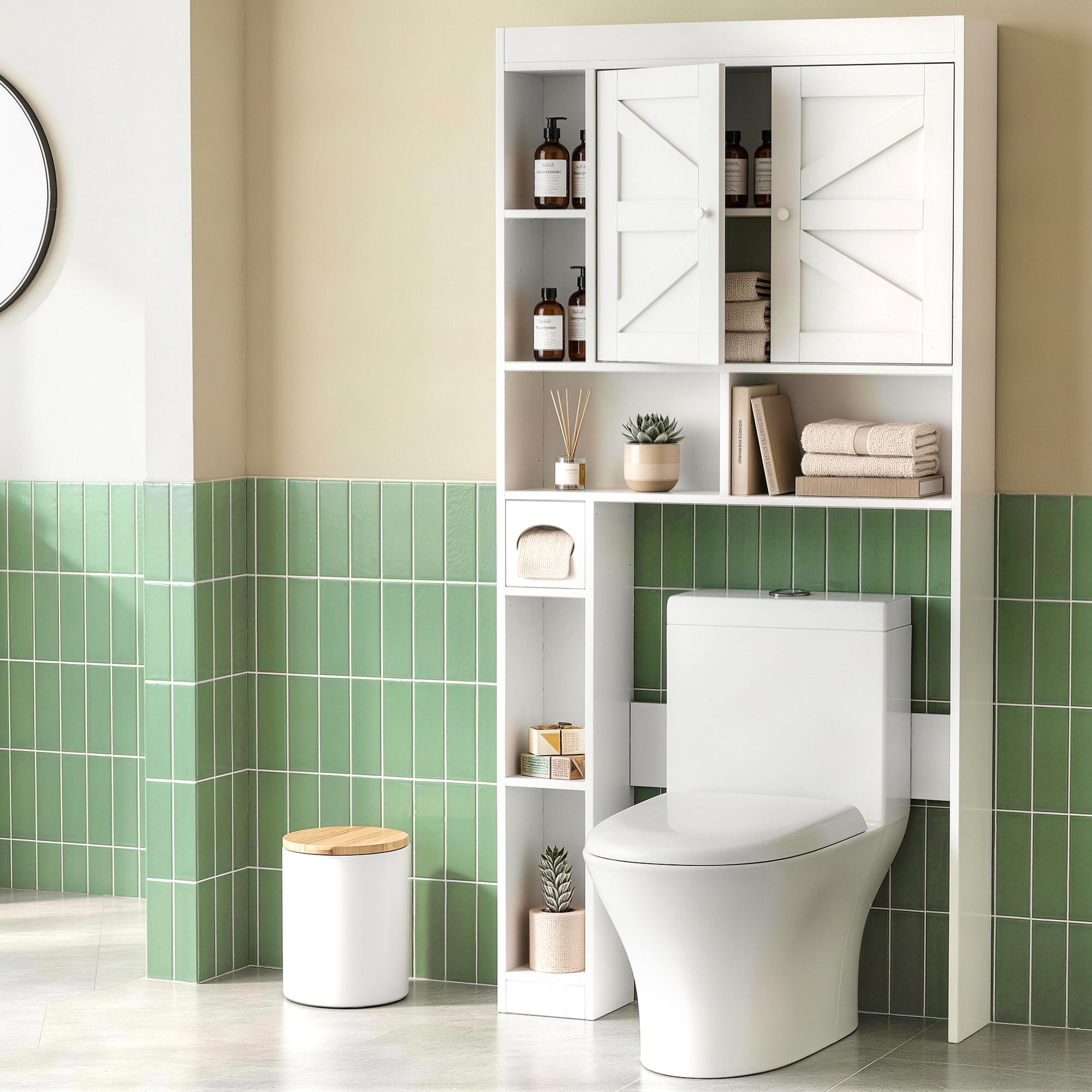 Artiss Bathroom Storage Cabinet Over The Toilet Organiser Laundry Shelf Holder Bedworld