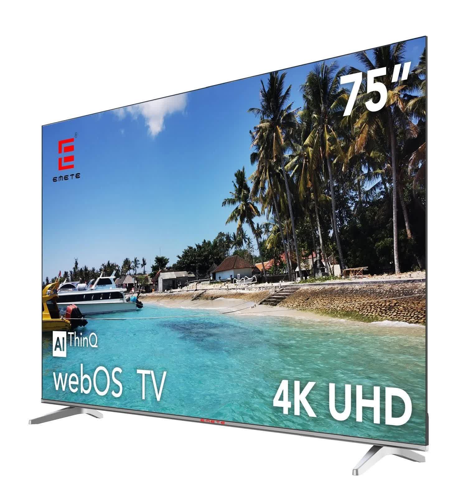 EMETE 75″ Frameless UHD Smart WebOS TV