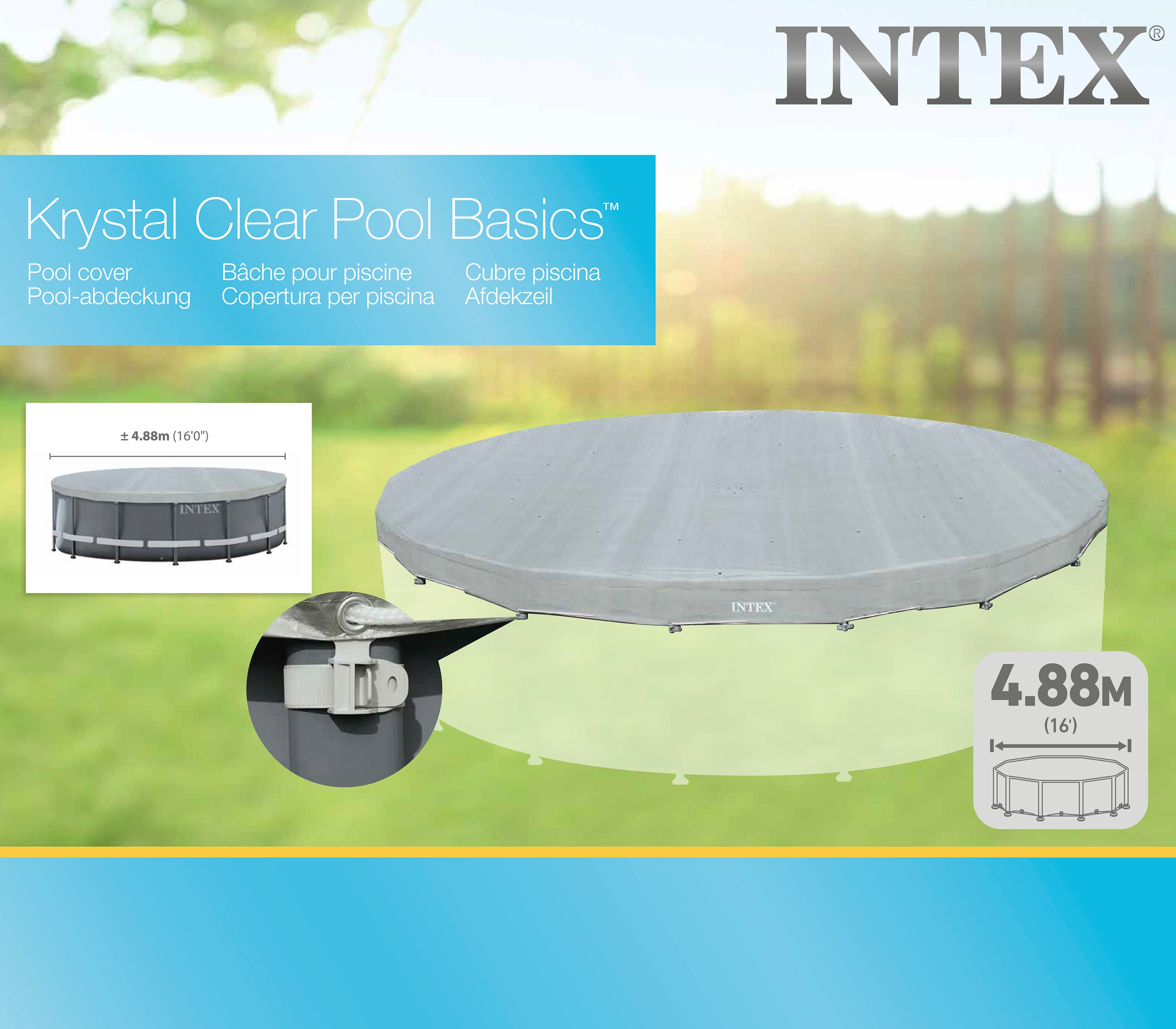 Intex Deluxe Pool Cover for 16' 4.88m Round Swimming Pools 28040