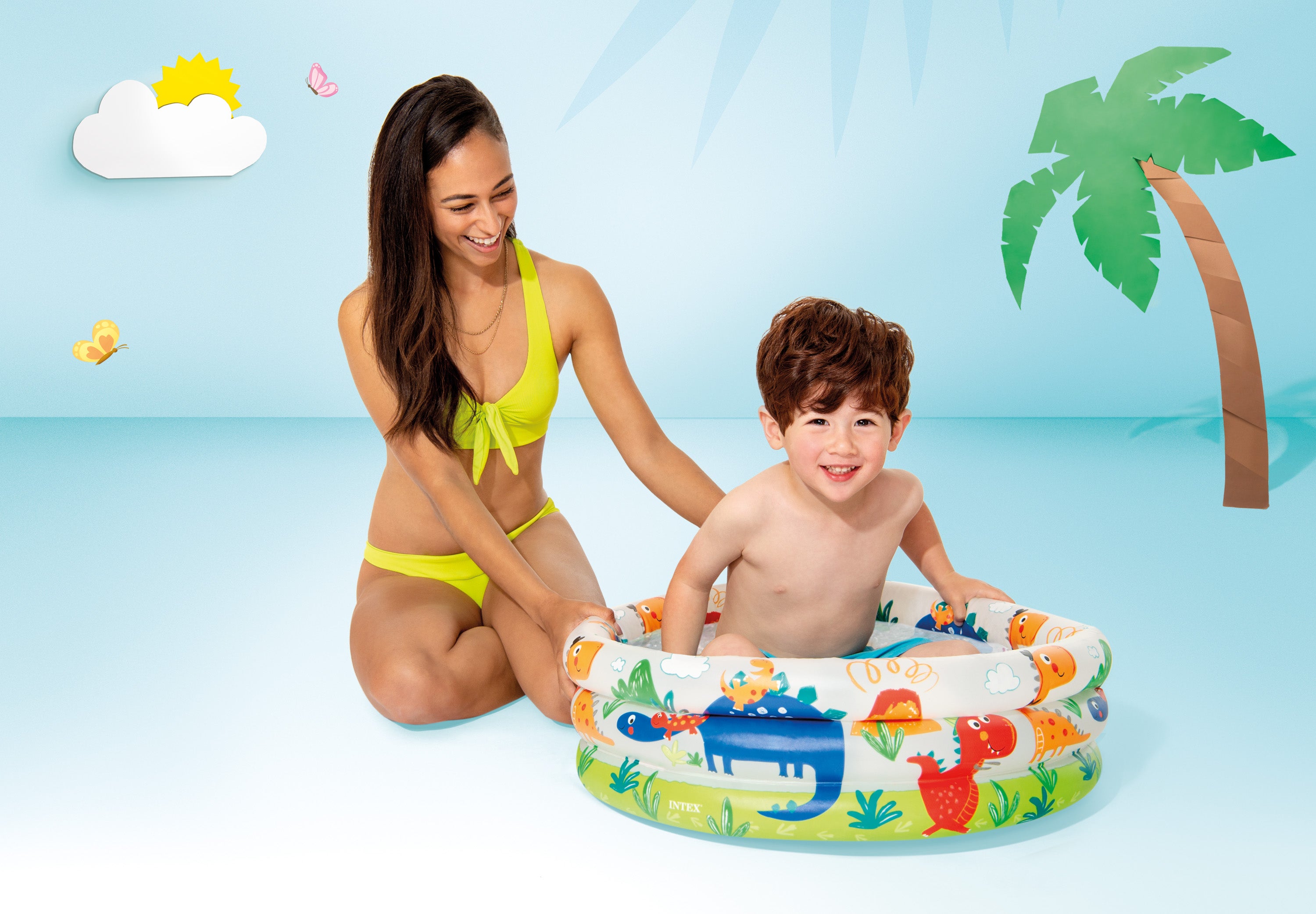 Intex Dino Buddies 3-Ring Inflatable Kiddie Pool 57106