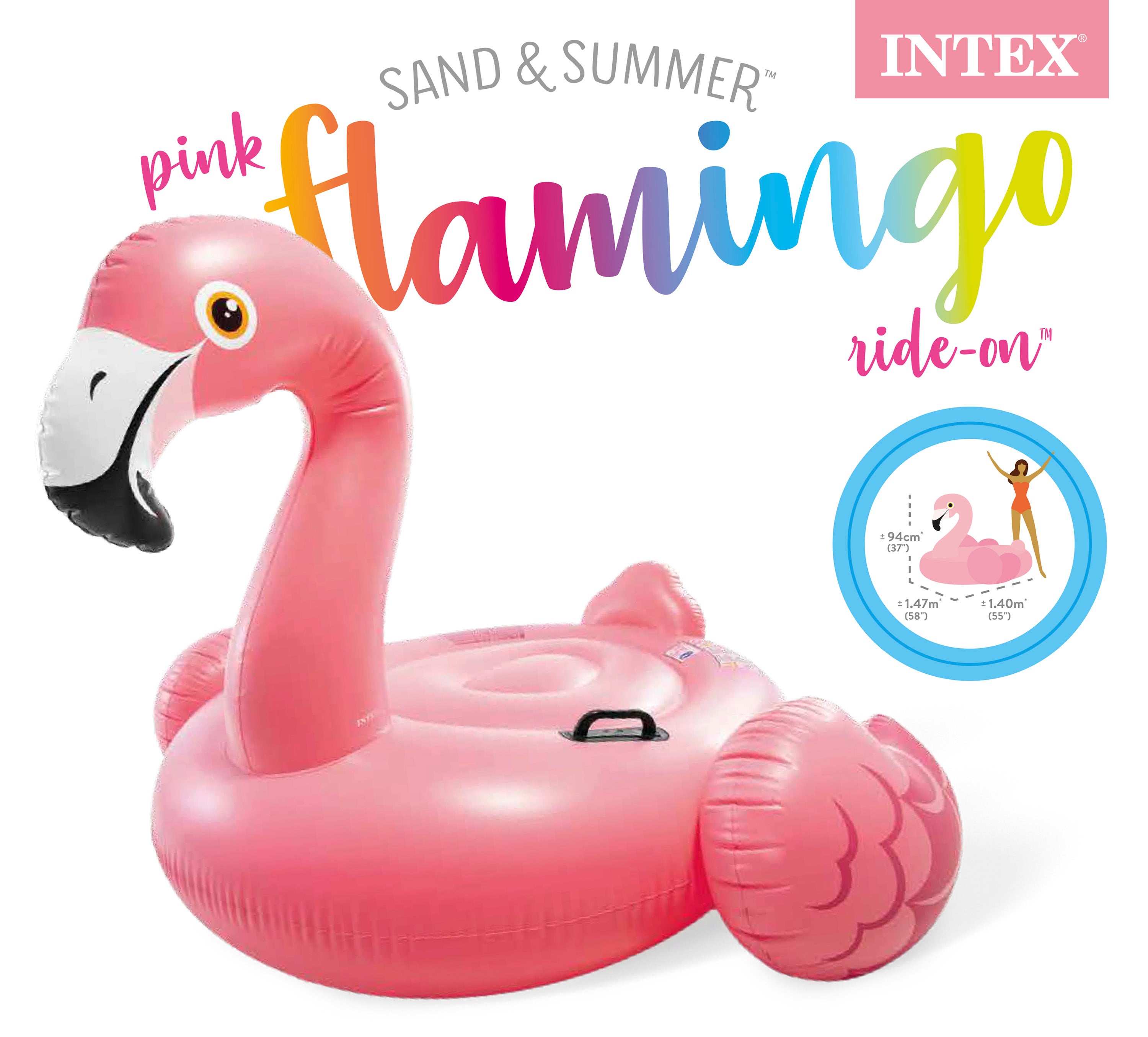 Intex Pink Flamingo Ride-On Pool Float 57558
