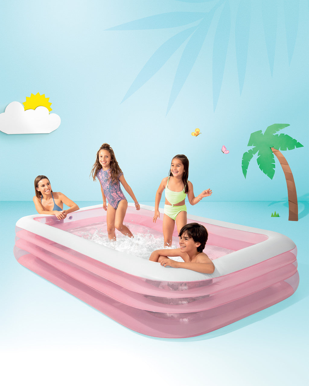 Intex Swim Center Family Inflatable Pool 58487 Pink