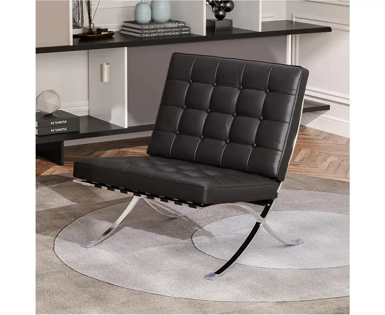 Black Barcelona Chair - Classic Version - Replica