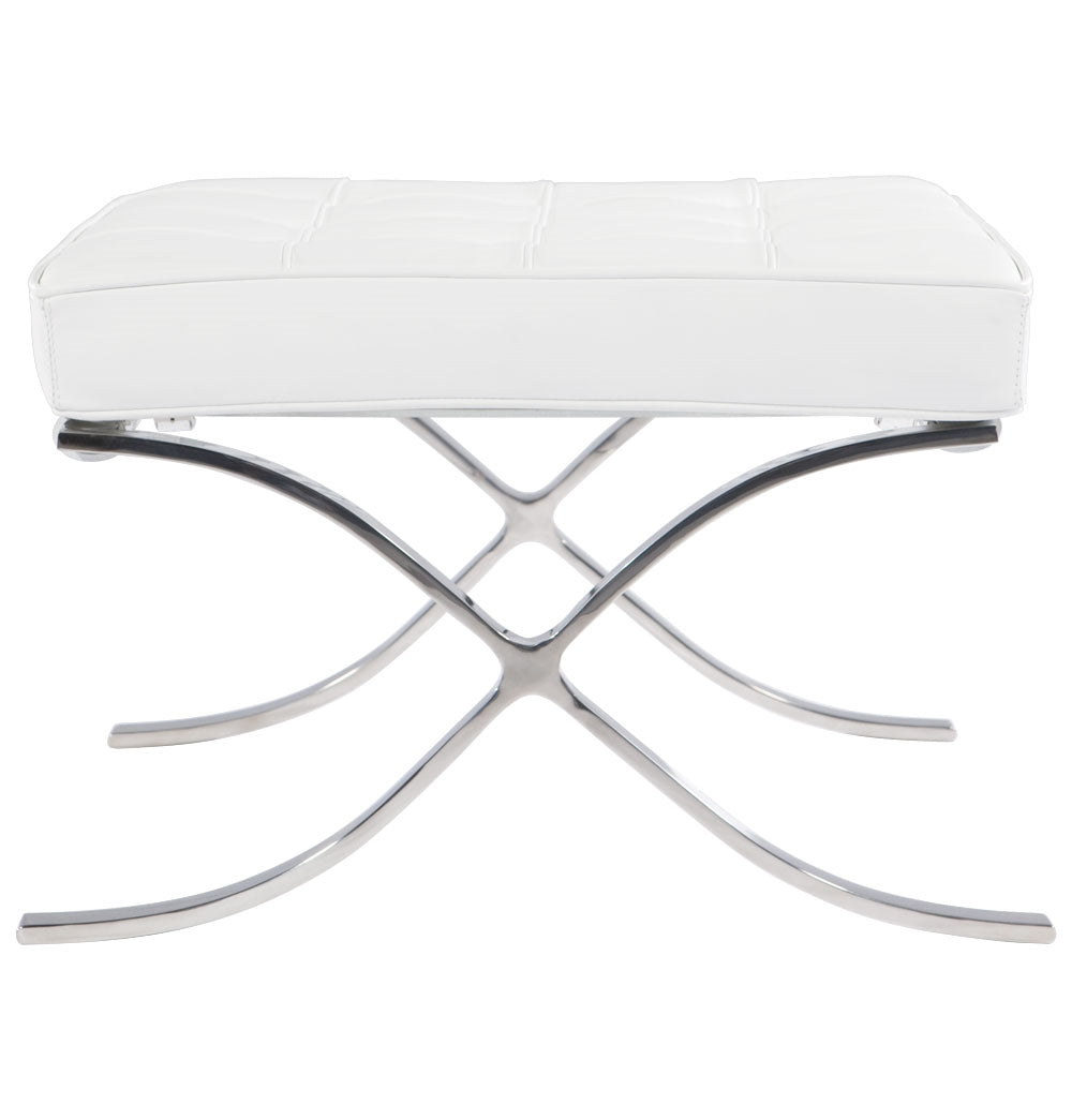 White Barcelona Ottoman - Classic Version - Replica
