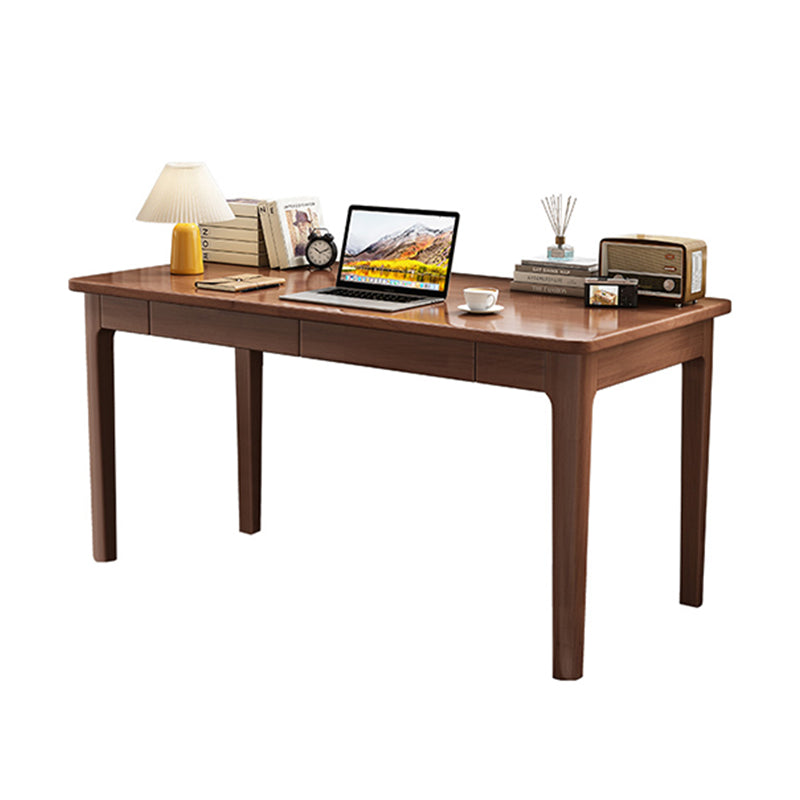 Mitch Solid Wood Study Desk /Rubberwood/Minimal Assembly/Walnut