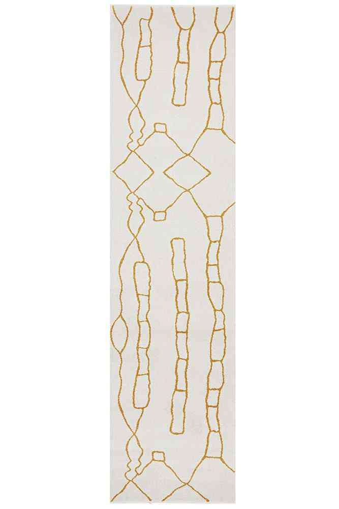 Paradise Runner Amy Gold by Rug Culture - 500X80CM - RUNNER