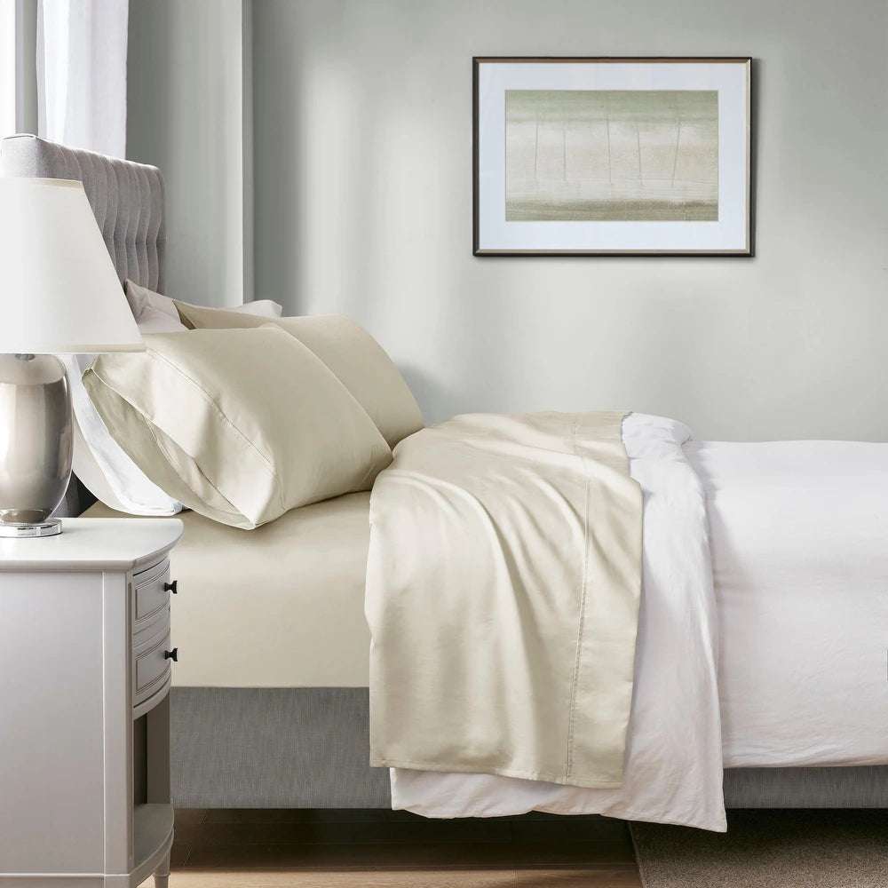 700 TC Tencel Lyocell Fibre & Cotton Ivory King Single Sheet Set
