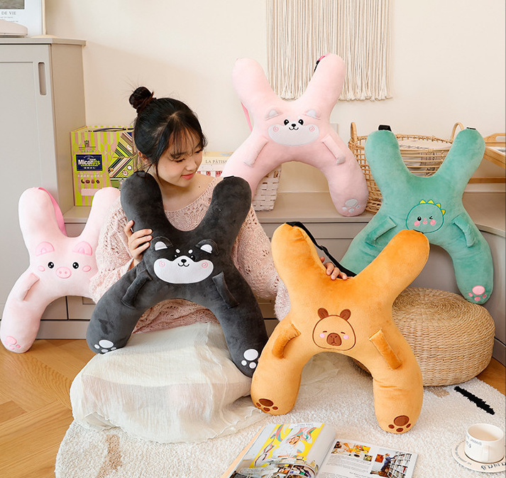 Christmas gift for kids-Kids Travel Pillow, Ergonomic Plush Support for Car Rides, Comfortable Sleep Companion for Children（black dog）