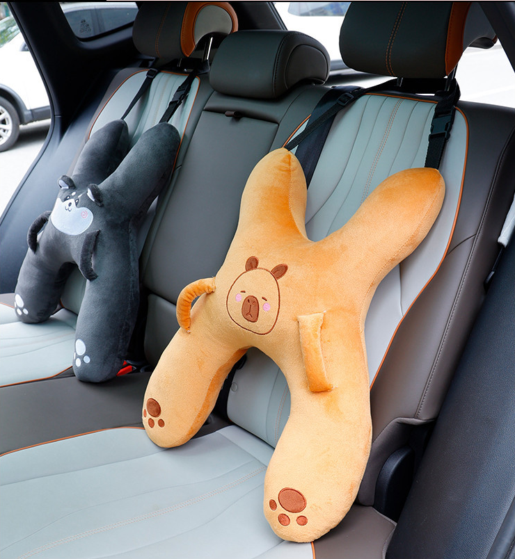 Christmas gift for kids-Kids Travel Pillow, Ergonomic Plush Support for Car Rides, Comfortable Sleep Companion for Children（green dinosaur）