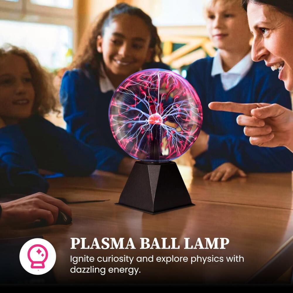 Plasma Ball Lamp - Touch & Sound Sensitive USB-Powered Globe for Decor, Parties & STEM Learning (5 Inch) | Other sizes Available in Store
