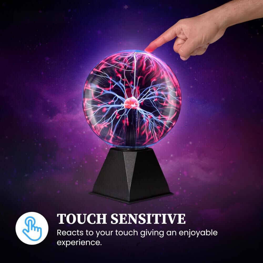 Plasma Ball Lamp - Touch & Sound Sensitive USB-Powered Globe for Decor, Parties & STEM Learning (8 Inch) | Other sizes Available in Store