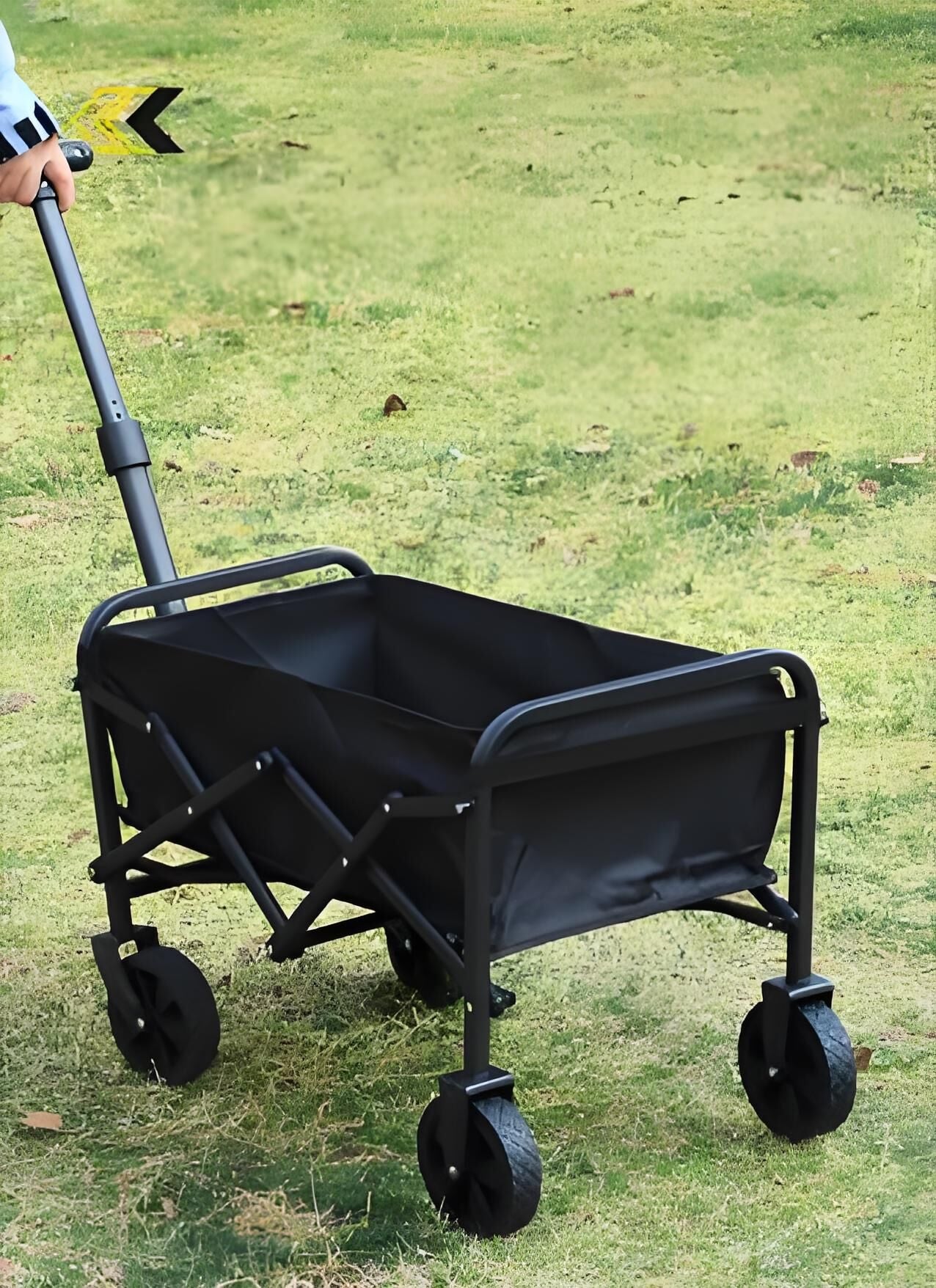 Foldable Camping Wagon: Retractable Handle, Lightweight Design for Outdoor Trips, Beach & Picnics