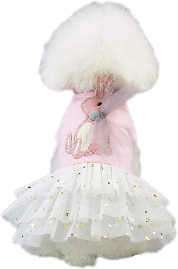 pet products Small Dog Dress Female Tiny Puppy Clothes Girl Tutu for Dogs Dresses Harness Birthday Apparel（Chest circumference47cm, back length35cm, neck circumference32cm）