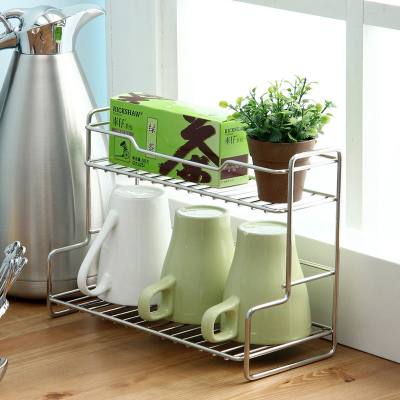 Mini Stainless Steel Kitchen Spice Storage Rack Bathroom And Toilet Organizer Rack-Silver