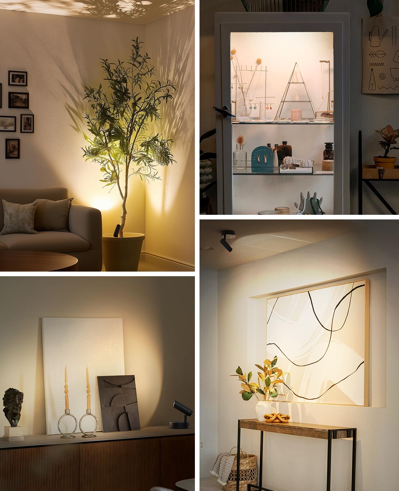 Spotlights Indoor, No-Glare Rechargeable Floor Can Light for Plants with Remote, Wireless Art Accent Spot Lights Uplight for Painting, Picture, Dartboard, Home, Corner Sofa Display