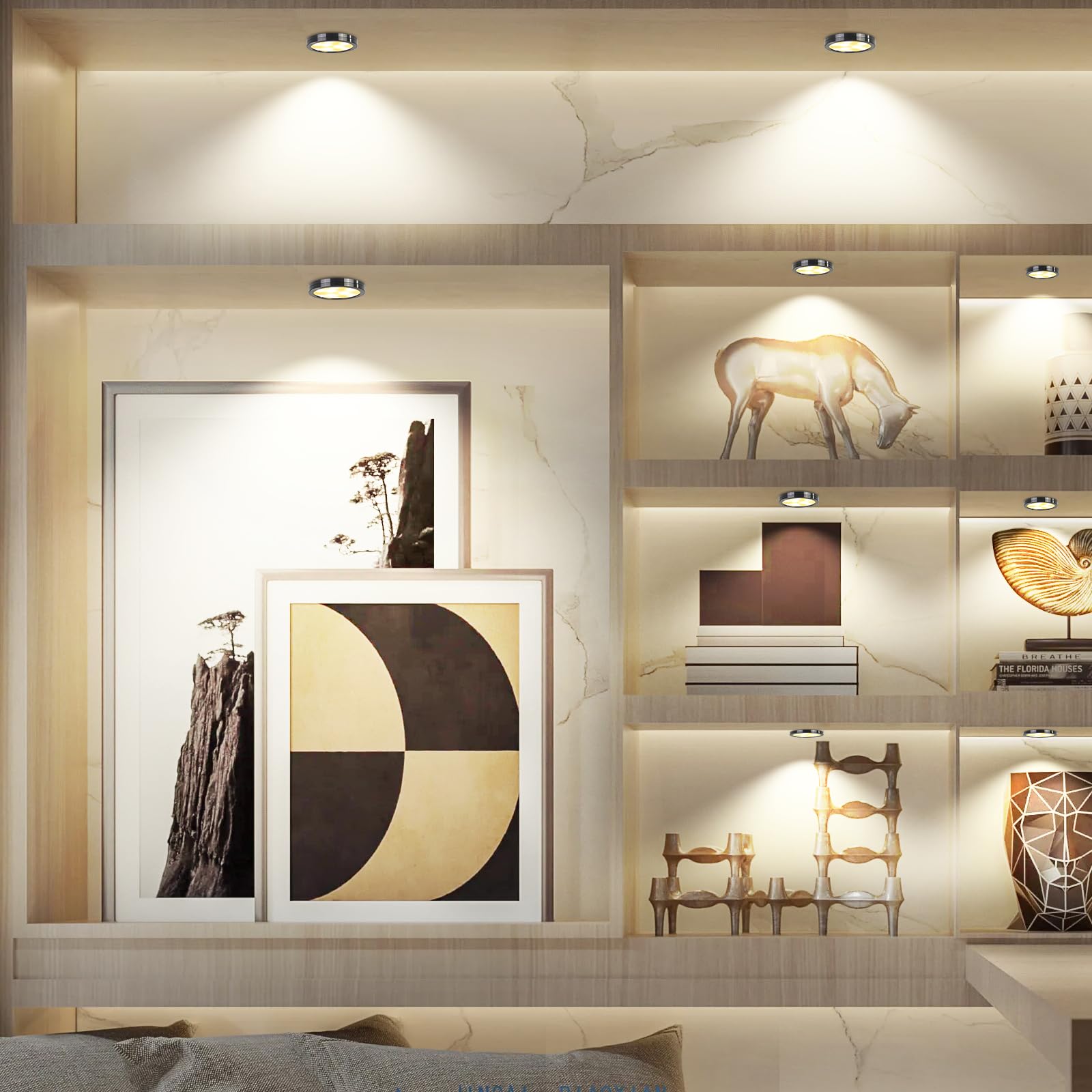 3 Pack Smart Under Cabinet Lights Hardwired,Dimmable LED Light for Kitchen Under Cabinet with Alexa Google Remote APP Control for Under Counter Lights for Cabinet Closets(Cold White)