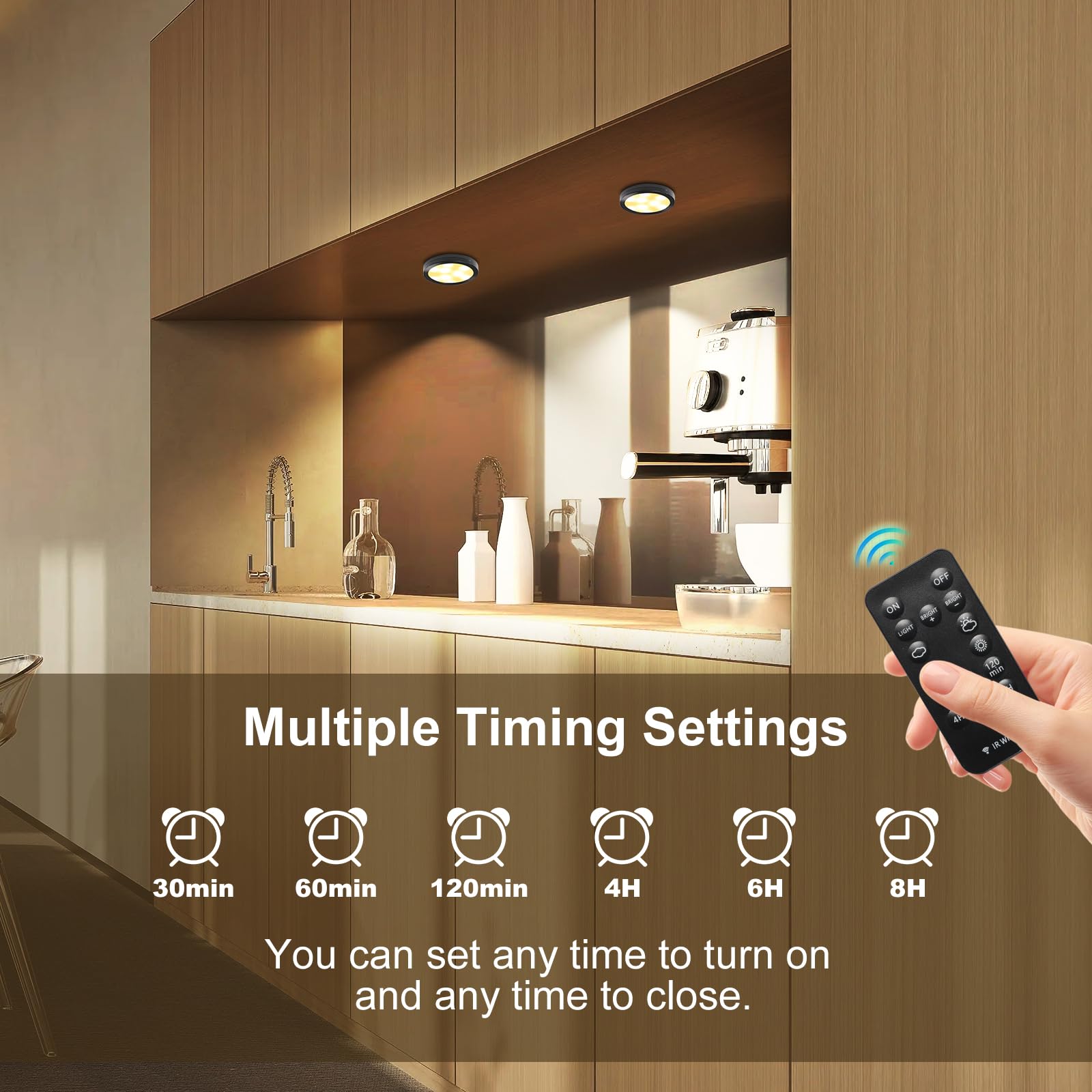 3 Pack Smart Under Cabinet Lights Hardwired,Dimmable LED Light for Kitchen Under Cabinet with Alexa Google Remote APP Control for Under Counter Lights for Cabinet Closets(Warm White)