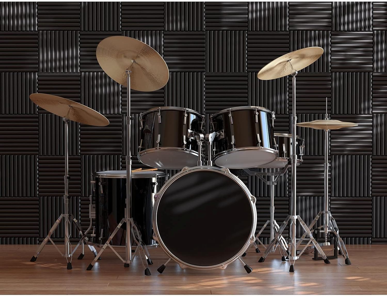 JBER Acoustic Panels  Foam Wedges 48pcs 30x30x2.5cm for Soundproof Padding Wall