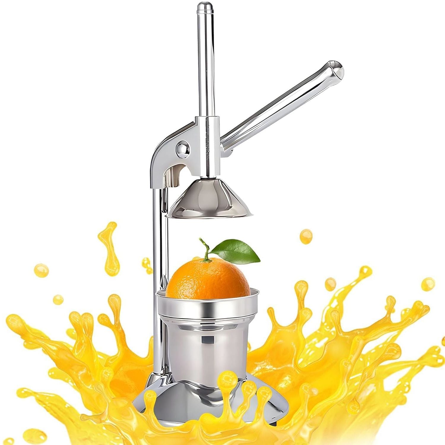 Manual Juicer Press | Stainless Steel, Commercial Grade & Easy to Clean, Hand Press for Citrus/Orange, Professional Fruit Squeezer, Silver Bedworld