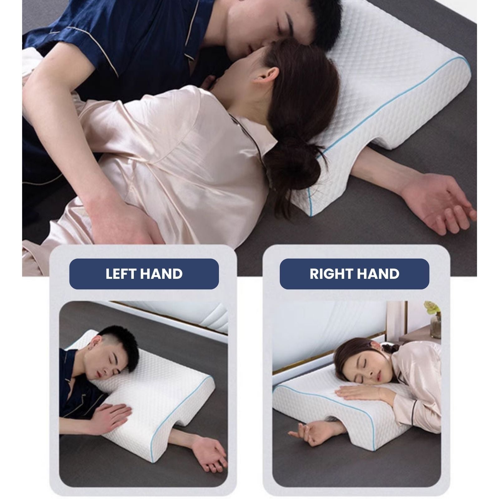Couple Arch Pillow, Zero Pressure Pillow Slow Rebound No Pressure Hand, Pillow, Couple Sleep Double Memory Pillow-LEFT Bedworld
