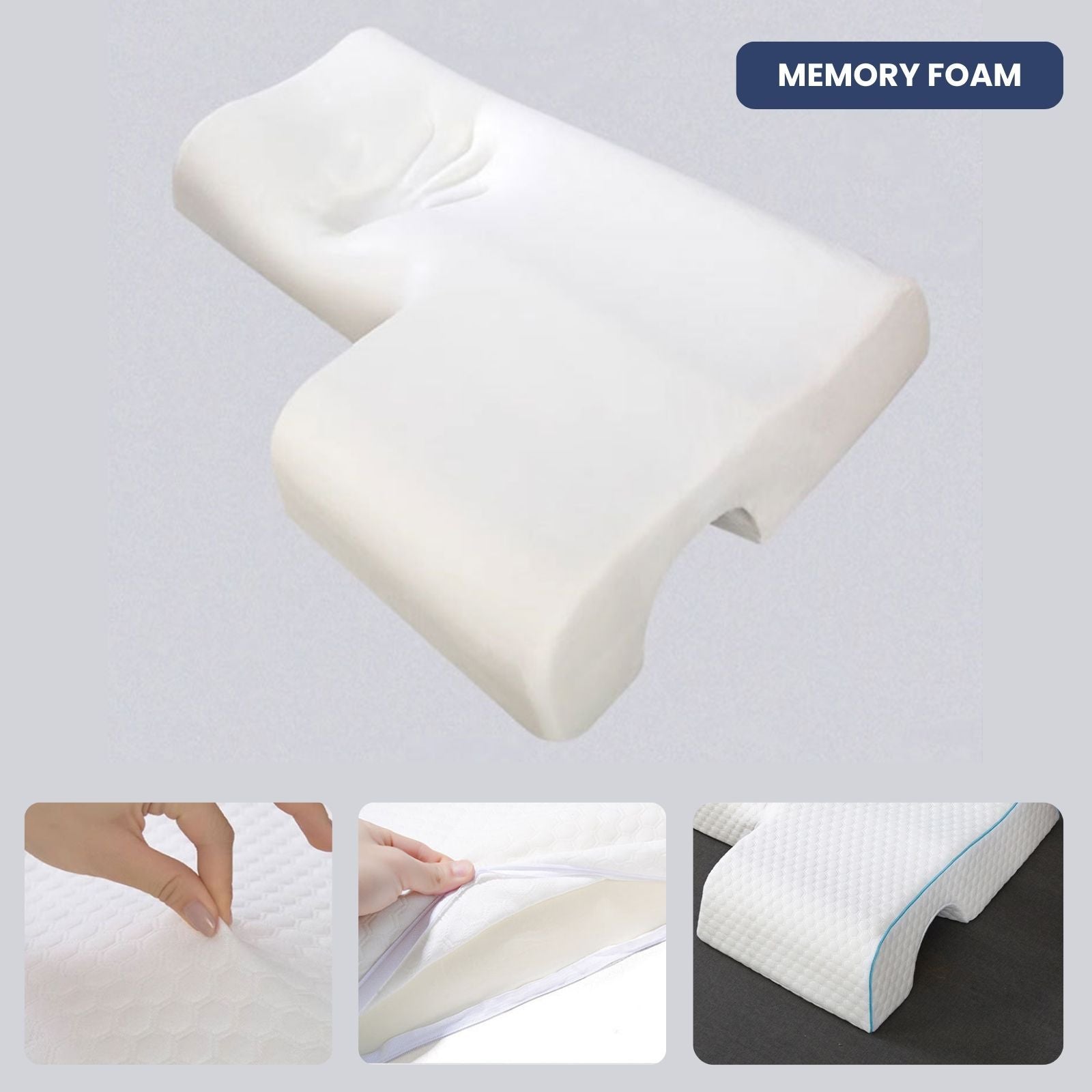 Couple Arch Pillow, Zero Pressure Pillow Slow Rebound No Pressure Hand, Pillow, Couple Sleep Double Memory Pillow-LEFT Bedworld