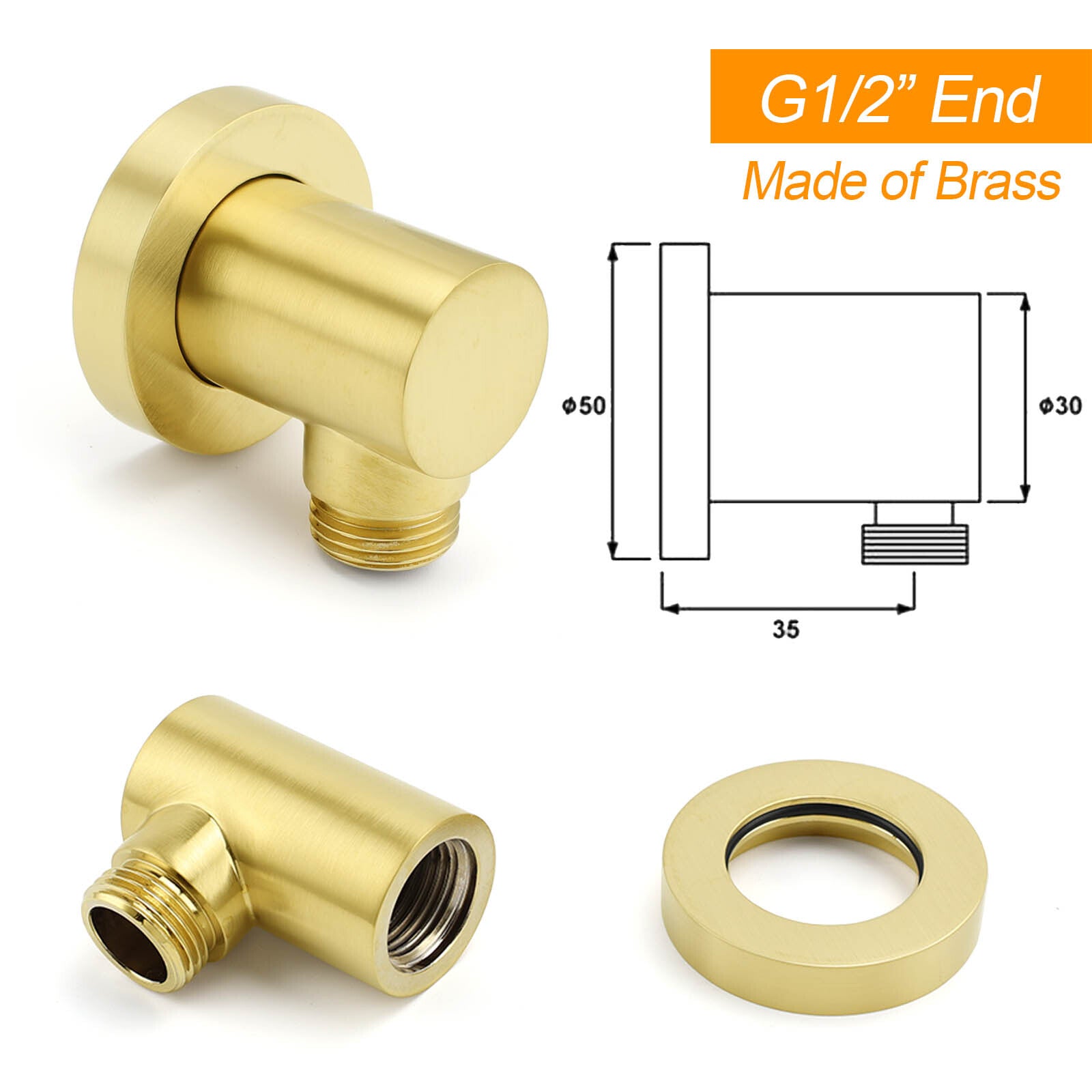 WELS Brushed Gold Square 10" Rain Head 3 Mode Handheld Sliding Rail Wall Mixer 2in1 Shower Set
