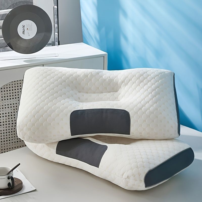 Ergonomic Pillow Memory Foam Pillow Neck Support Pillow Cooling Pillow - black and white - Size 48-74 Bedworld