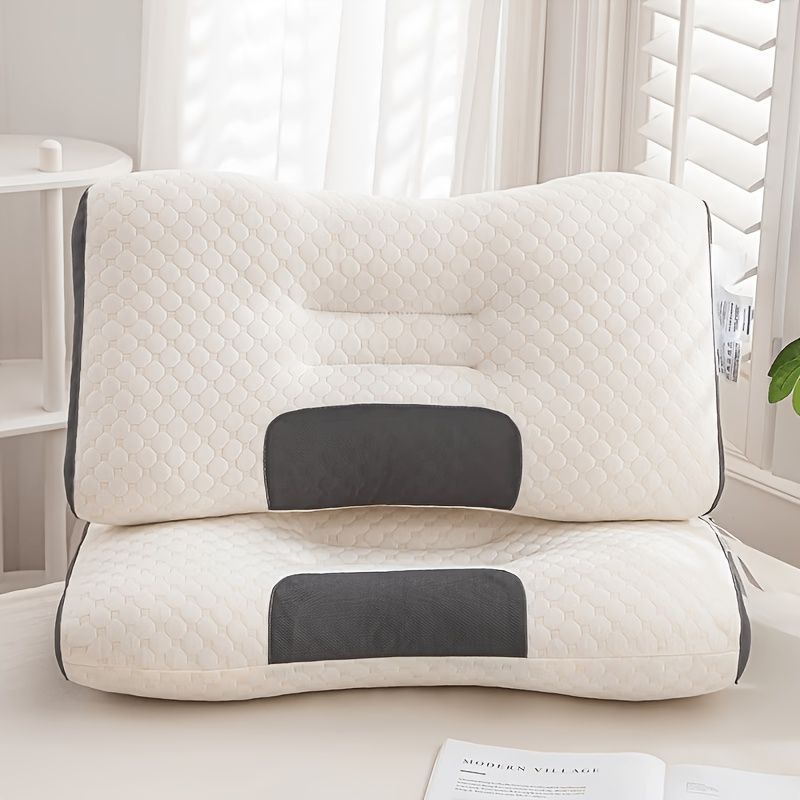 Ergonomic Pillow Memory Foam Pillow Neck Support Pillow Cooling Pillow - black and white - Size 48-74 Bedworld
