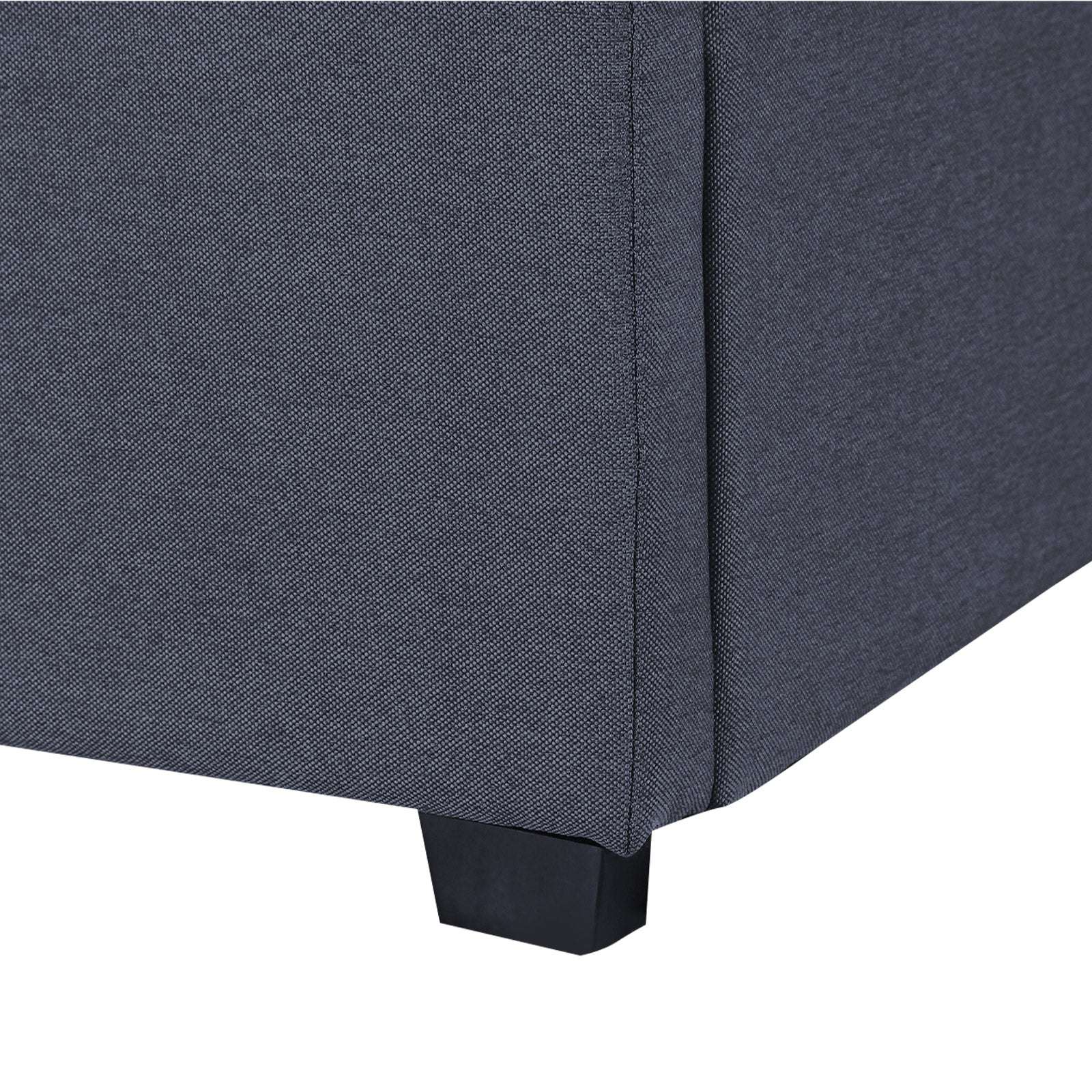Milano Capri Luxury Gas Lift Bed Frame Base And Headboard With Storage - Single - Charcoal