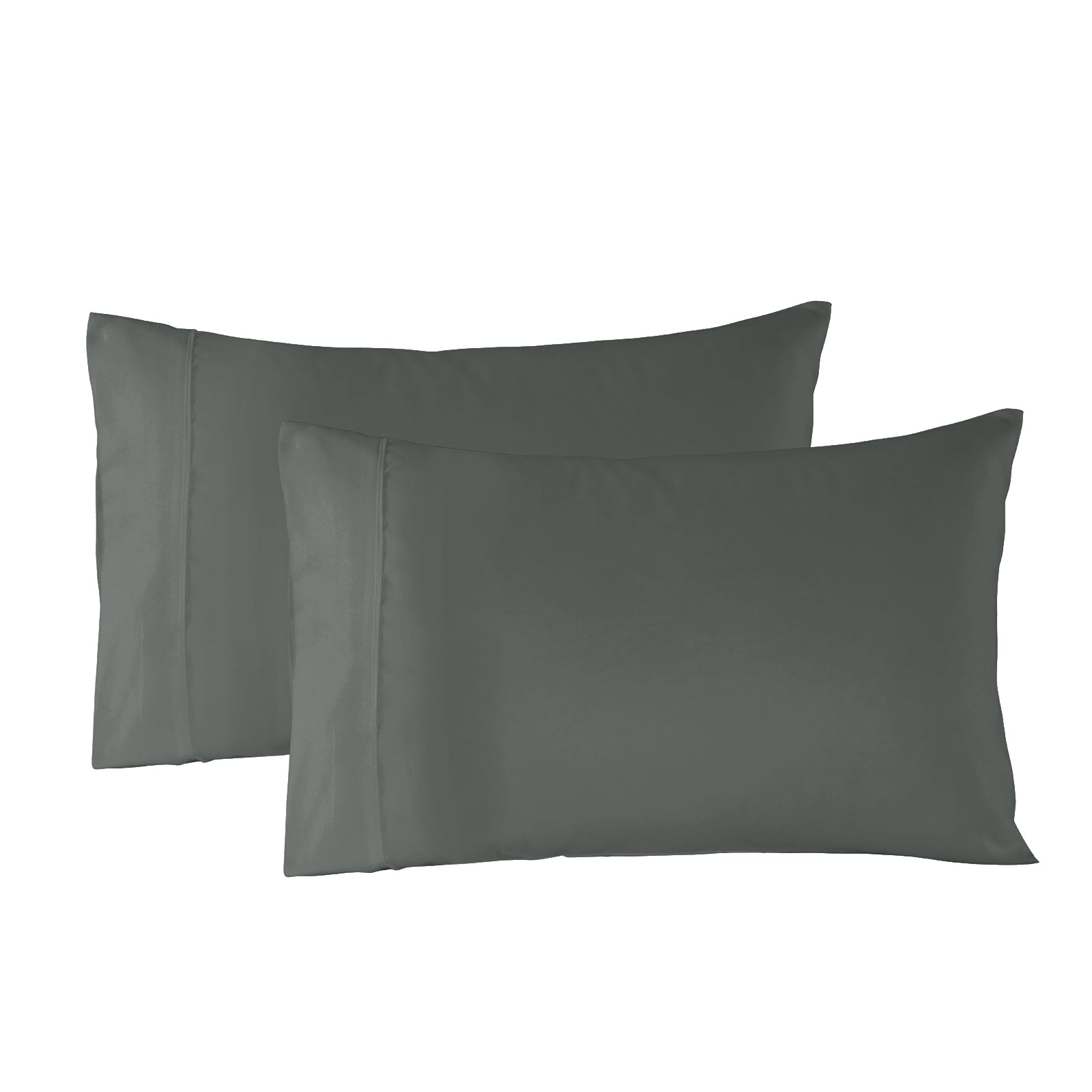 Charcoal king pillowcases set with two rectangular pillow covers