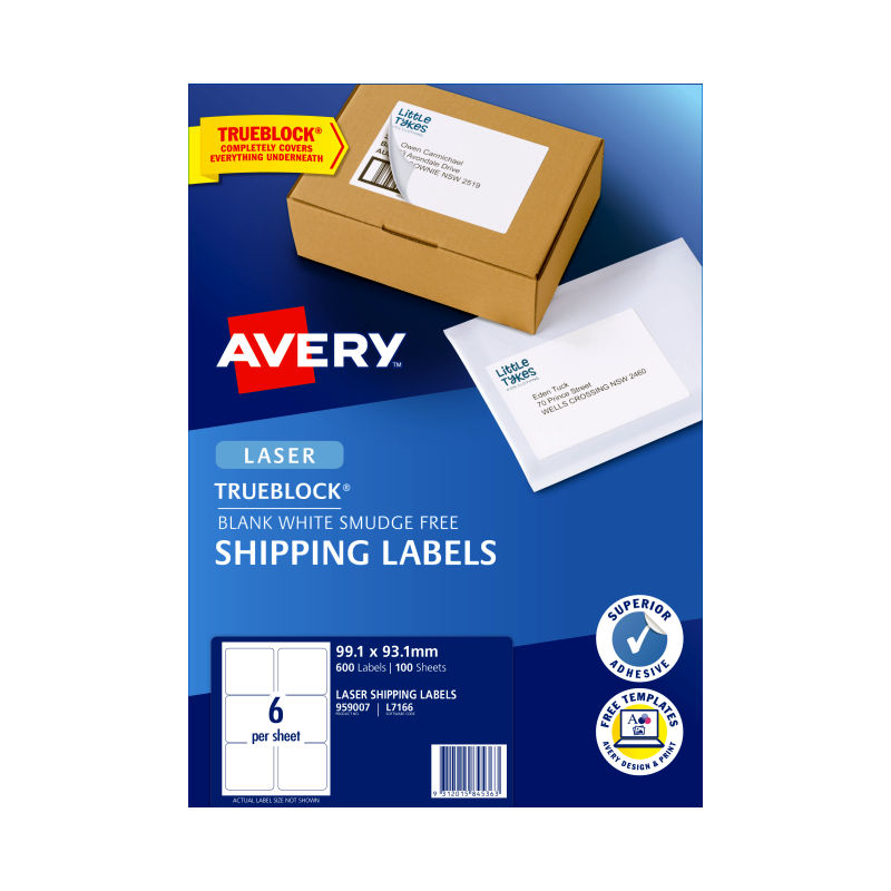 AVERY Laser Label Shp L7166 6Up Pack