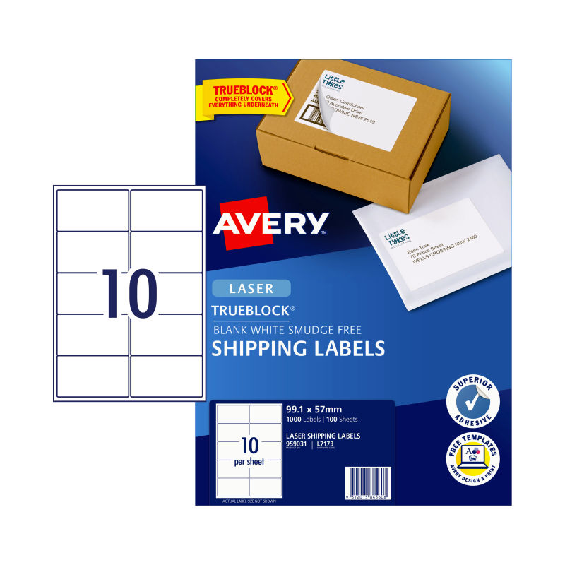 AVERY Laser Label L7173 10Up Pack