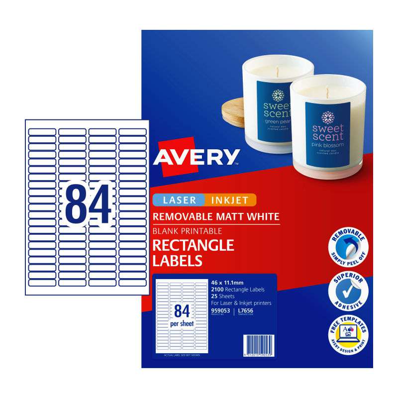 AVERY Label Rmvb L7656REV 84Up Pack