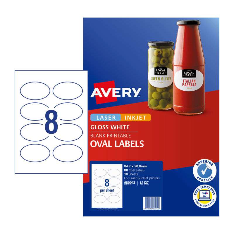 AVERY Label Oval L7137 8Up Pack
